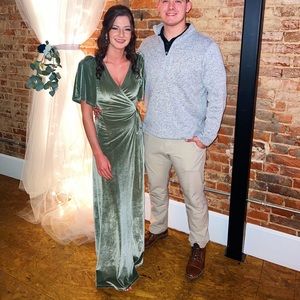 Baltic Born Sage Velvet Wrap Dress